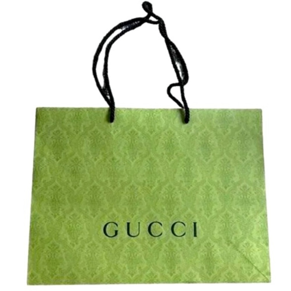 GUCCI LARGE GIFT BAG, GREEN FOLIAGE SHOPPING BAG